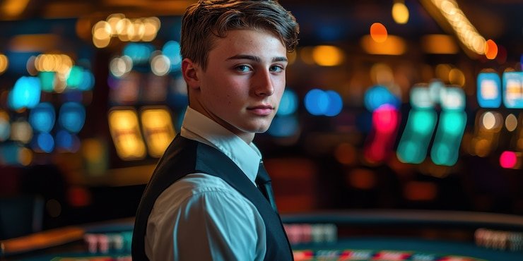 Dealer terlatih berkomunikasi dalam bahasa Indonesia dengan kejelasan dan profesionalisme Dealer profesional di meja Infinite Blackjack berkomunikasi dalam bahasa Indonesia